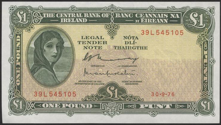 Irland / Ireland P.64d 1 Pound 1976 (1) 