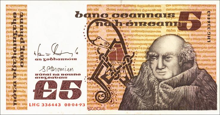 Irland / Ireland P.71e 5 Pounds 1993 (1) 