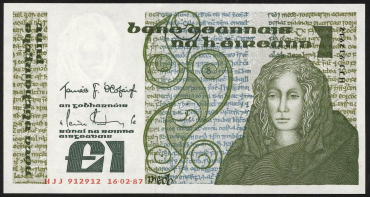 Irland / Ireland P.70c 1 Pound 1987 (1) 