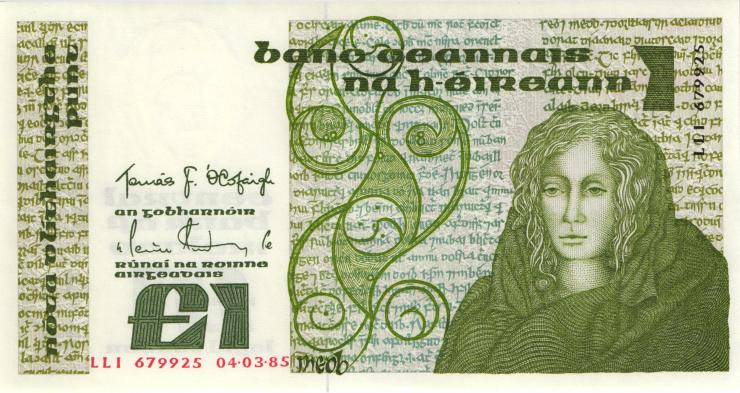 Irland / Ireland P.70c 1 Pound 1985 (1) 