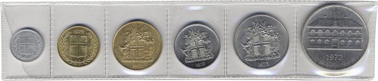 Island Kursmünzensatz 1973-1974 