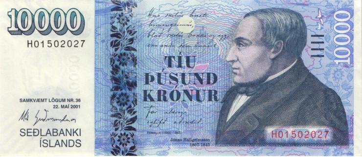 Island / Iceland P.61 10000 Kronen 2001 (2013) (1) 