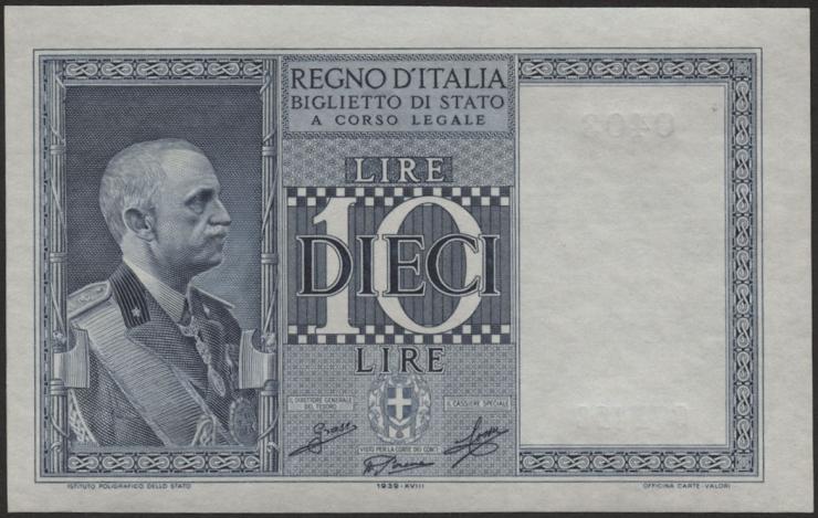 Italien / Italy P.025c 10 Lire 1939 (1) 