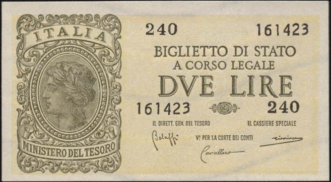 Italien / Italy P.030b 2 Lire 1944 (1) 