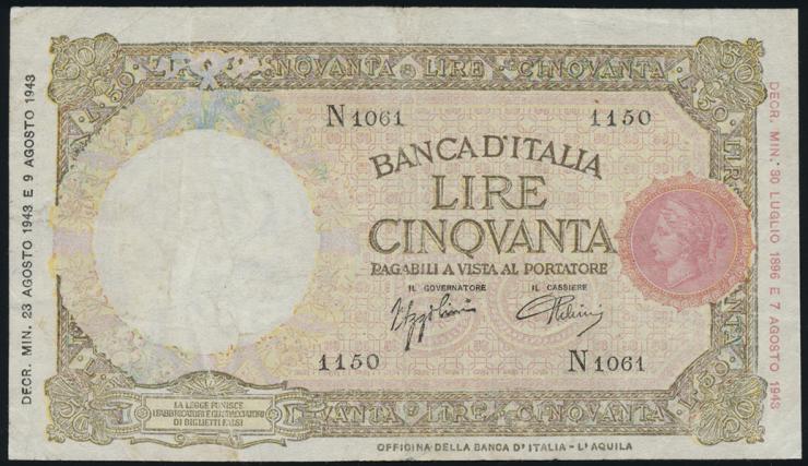 Italien / Italy P.066 50 Lire 23.8.1943 (4) 