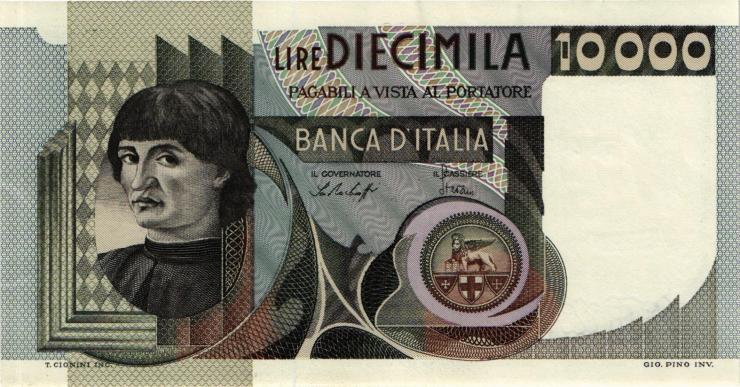 Italien / Italy P.106a 10.000 Lire 1976-78 (1-) 