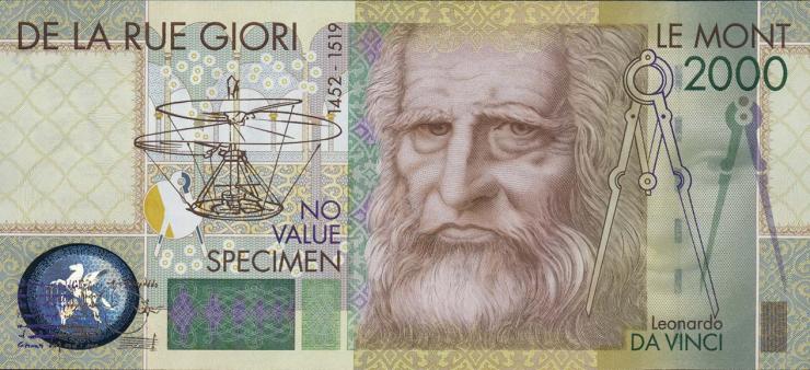 Italien / Italy Testnote Leonardo da Vinci 2000 (1) 
