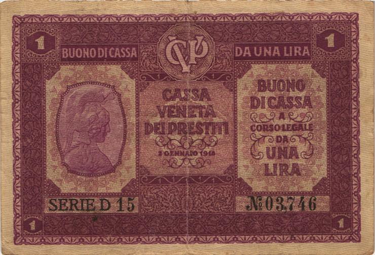 Italien / Italy P.M04 1 Lira 1918 (3) 