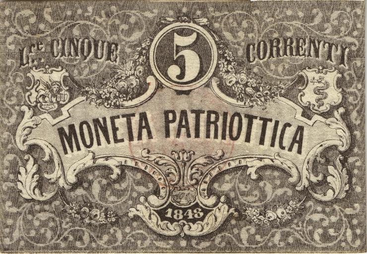 Italien / Italy P.S188 5 Lire 1848 Venetian Rep. (3) 