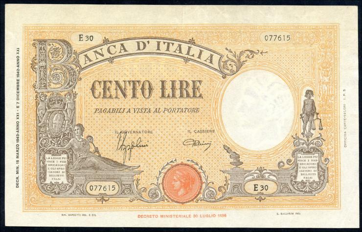 Italien / Italy P.059 100 Lire 15.3.1943 (2) 