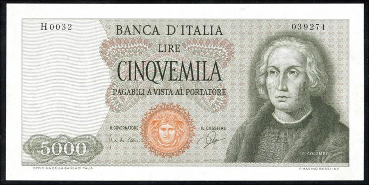 Italien / Italy P.098a 5000 Lire 1964 (1) 