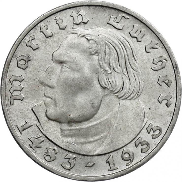 J.352 • 2 Reichsmark Luther 1933 D 