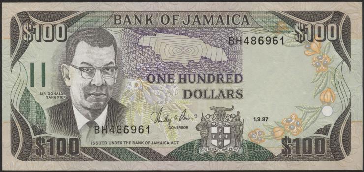 Jamaika / Jamaica P.074 100 Dollars 1987 (1) 
