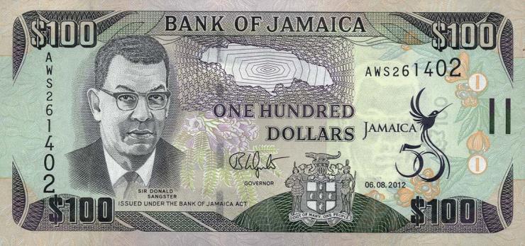 Jamaika / Jamaica P.090 100 Dollars 2012 Gedenkbanknote (1) 