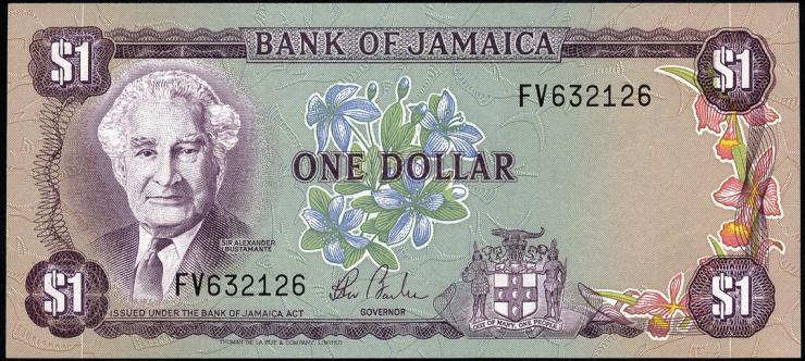 Jamaika / Jamaica P.064b 1 Dollar (1982-86) (1) 