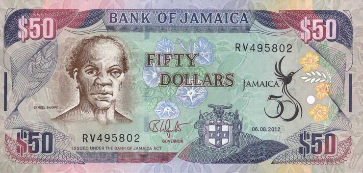 Jamaika / Jamaica P.089 50 Dollars 2012 Gedenkbanknote (1) 