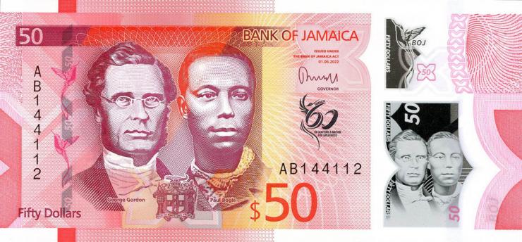 Jamaika / Jamaica P.96 50 Dollars 2022 Polymer (1) 