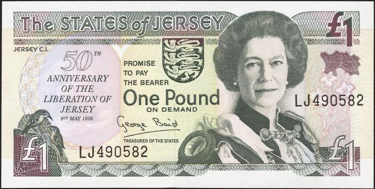 Jersey P.25 1 Pound 1995 Gedenkbanknote  (1) 