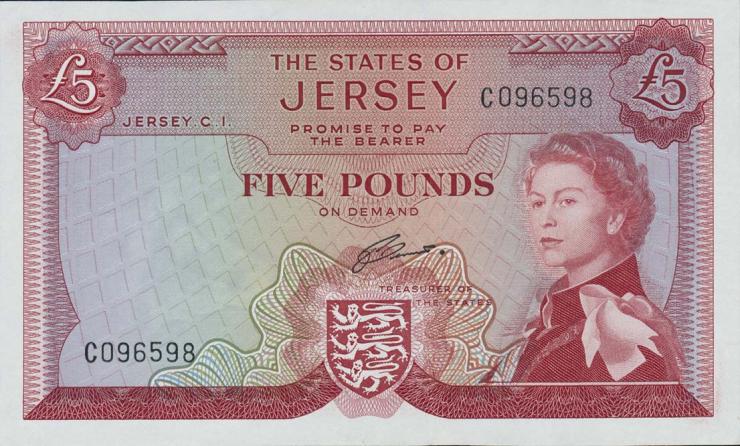 Jersey P.09b 5 Pounds (1963) Serie C (1) 