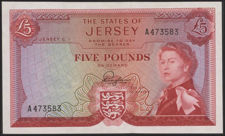 Jersey P.09a 5 Pounds (1963) (1) 