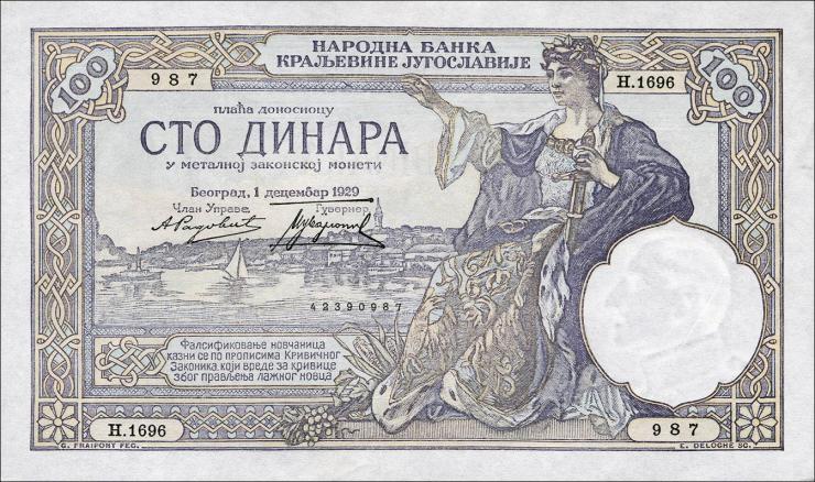 Jugoslawien / Yugoslavia P.027b 100 Dinara 1929 (2+) 