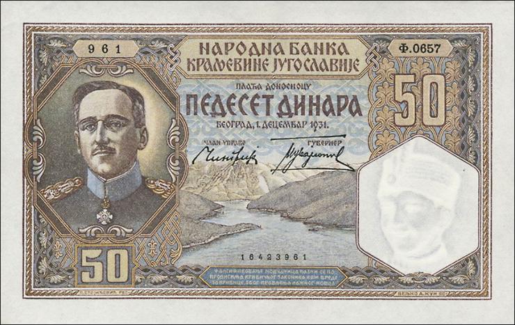 Jugoslawien / Yugoslavia P.028 50 Dinara 1931 (1) 