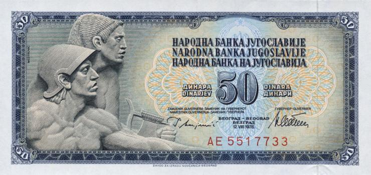 Jugoslawien / Yugoslavia P.089a 50 Dinara 1978 (1) 