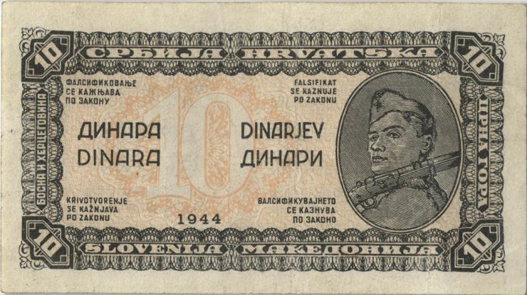 Jugoslawien / Yugoslavia P.050b 10 Dinara 1944 (3) 