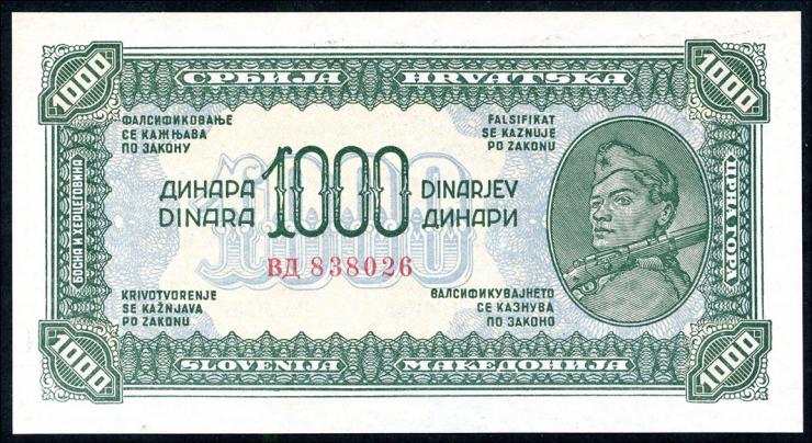 Jugoslawien / Yugoslavia P.055 1.000 Dinara 1944 BD (1) 