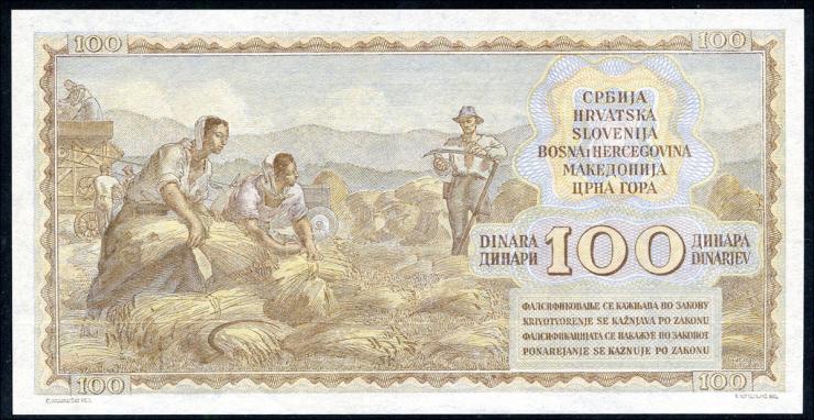 Jugoslawien / Yugoslavia P.067L 100 Dinara 1949 (1) 
