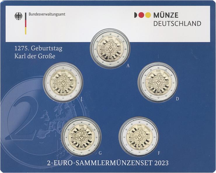 Deutschland 2-Euro-Sammlermünzenset 2023 Karl der Große stg 