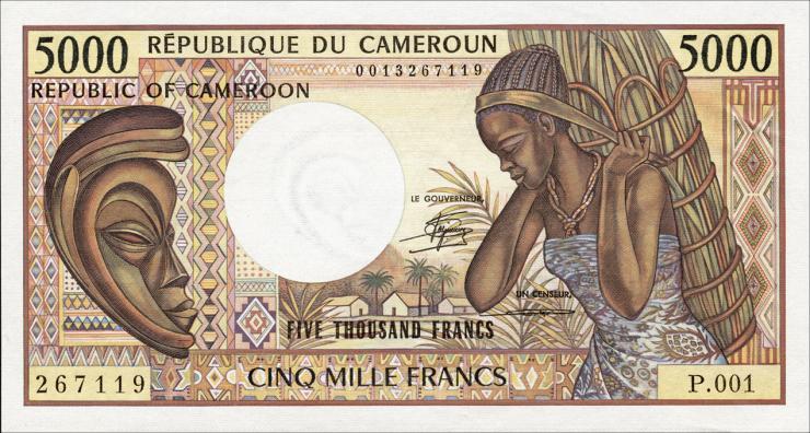 Kamerun / Cameroun P.22a 5000 Francs (1984-) (1) 