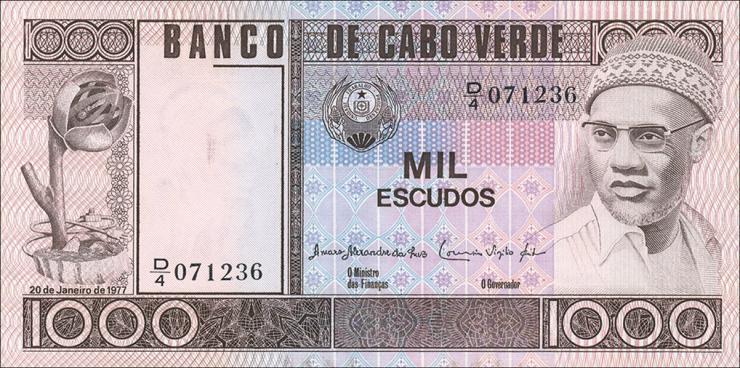 Kap Verde / Cape Verde P.56a 1000 Escudos 1977 (1) 