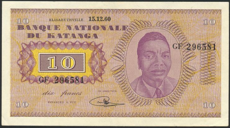 Katanga P.05a 10 Francs 15.12.1960 (2) 