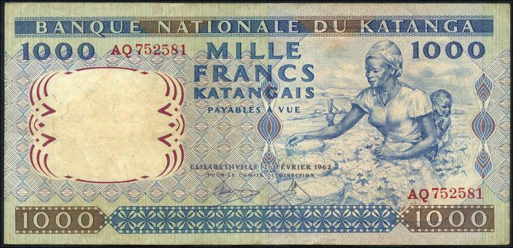 Katanga P.14a 1000 Francs 1962 (3) 