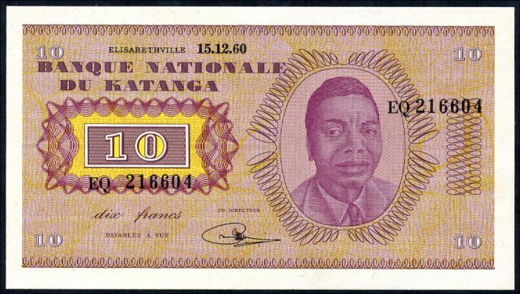 Katanga P.05a 10 Francs 15.12.1960 (1) 
