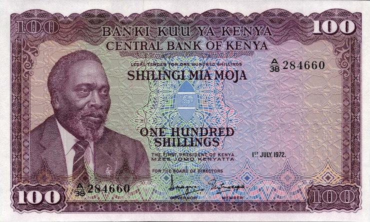 Kenia / Kenya P.10c 100 Shillings 1972 (1) 