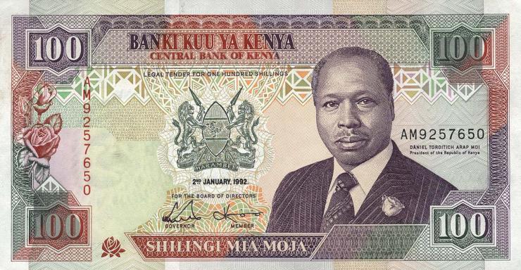 Kenia / Kenya P.27d 100 Shillings 1992 (2) 