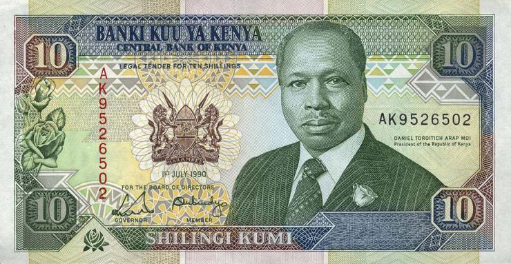 Kenia / Kenya P.24b 10 Shillings 1990 (1) 
