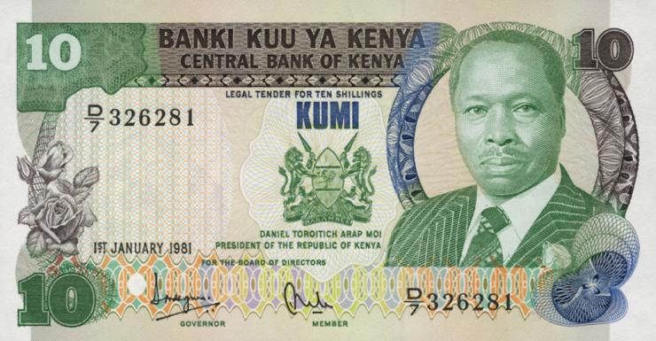 Kenia / Kenya P.20a 10 Shillings 1981 (1) 