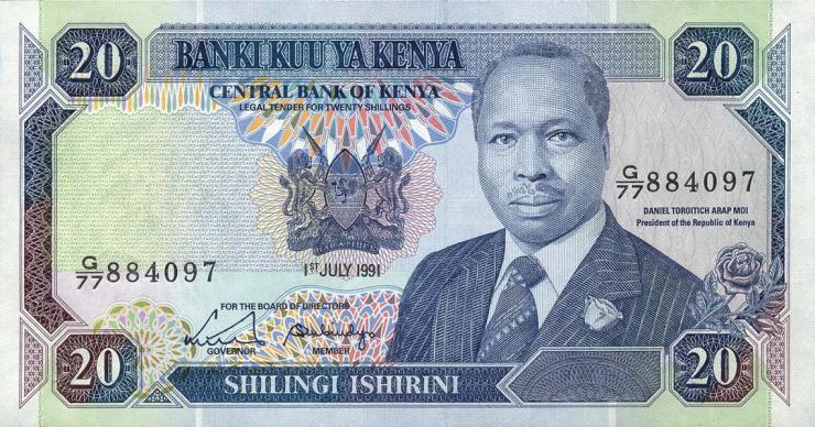 Kenia / Kenya P.25d 20 Shillings 1991 (1) 