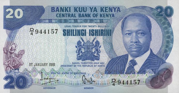 Kenia / Kenya P.21a 20 Shillings 1981 (1) 