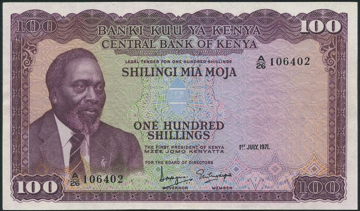 Kenia / Kenya P.10b 100 Shillings 1971 (2) 