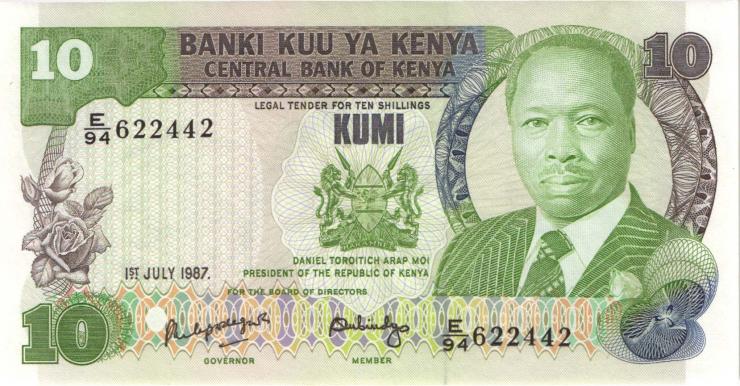 Kenia / Kenya P.20f 10 Shillings 1987 (1) 