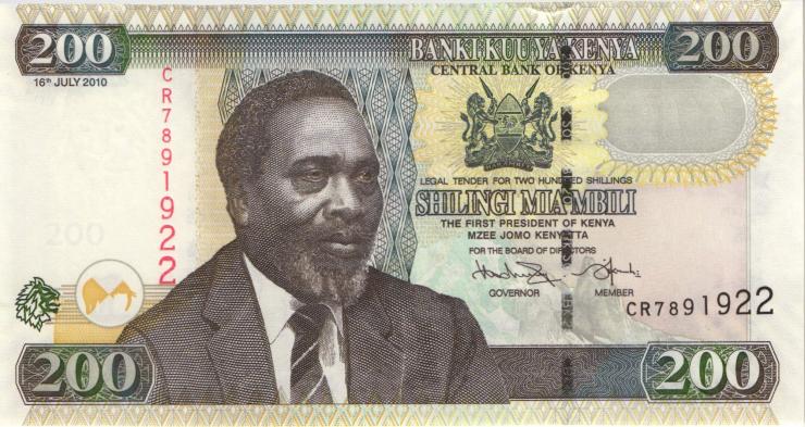 Kenia / Kenya P.49e 200 Shillings 2010 (1) 