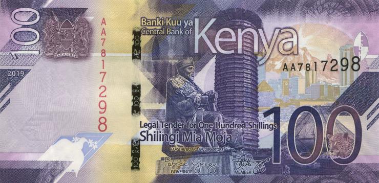 Kenia / Kenya P.53 100 Shillings 2019 (1) 