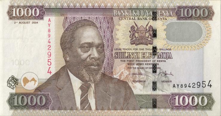 Kenia / Kenya P.45b 1000 Shillings 2.2.2004 (2) 