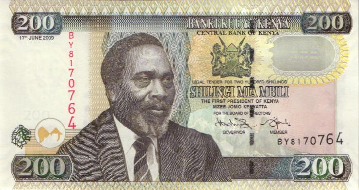 Kenia / Kenya P.49d 200 Shillings 2009 (1) 