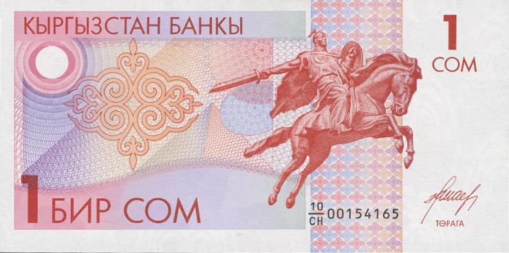 Kirgistan / Kyrgyzstan P.04 1 Som (1993) (1) 