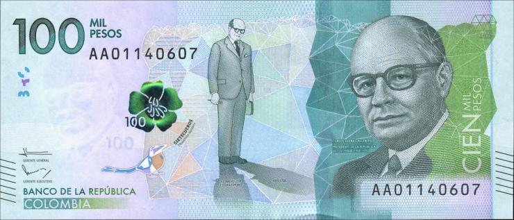 Kolumbien / Colombia P.463a 100.000 Pesos 2014 (1) 